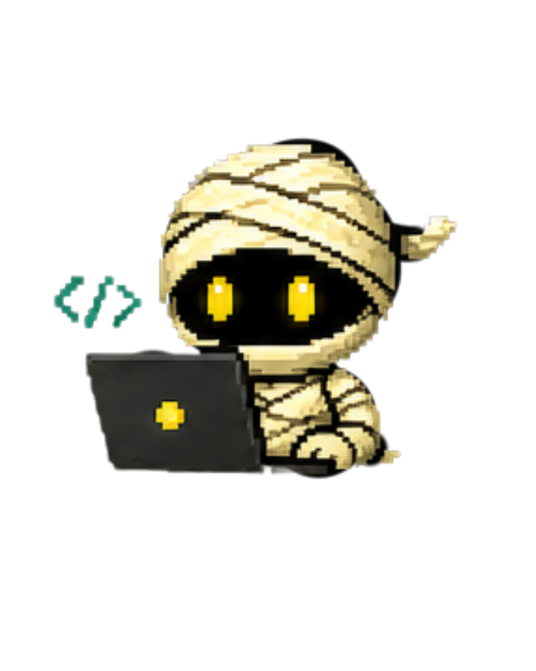 Dot programando em um laptop