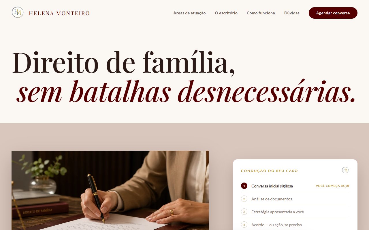 Landing page modelo para escritório de advocacia