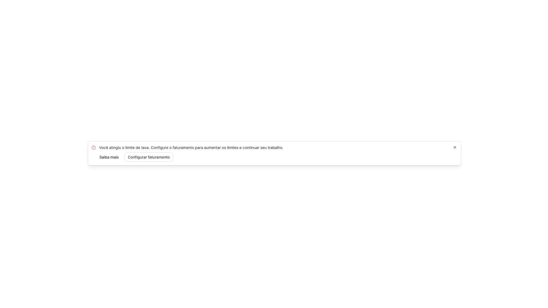Aviso do Google AI Studio informando que o limite de taxa foi atingido