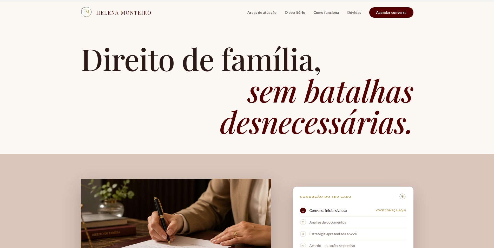 Hero da landing de advocacia