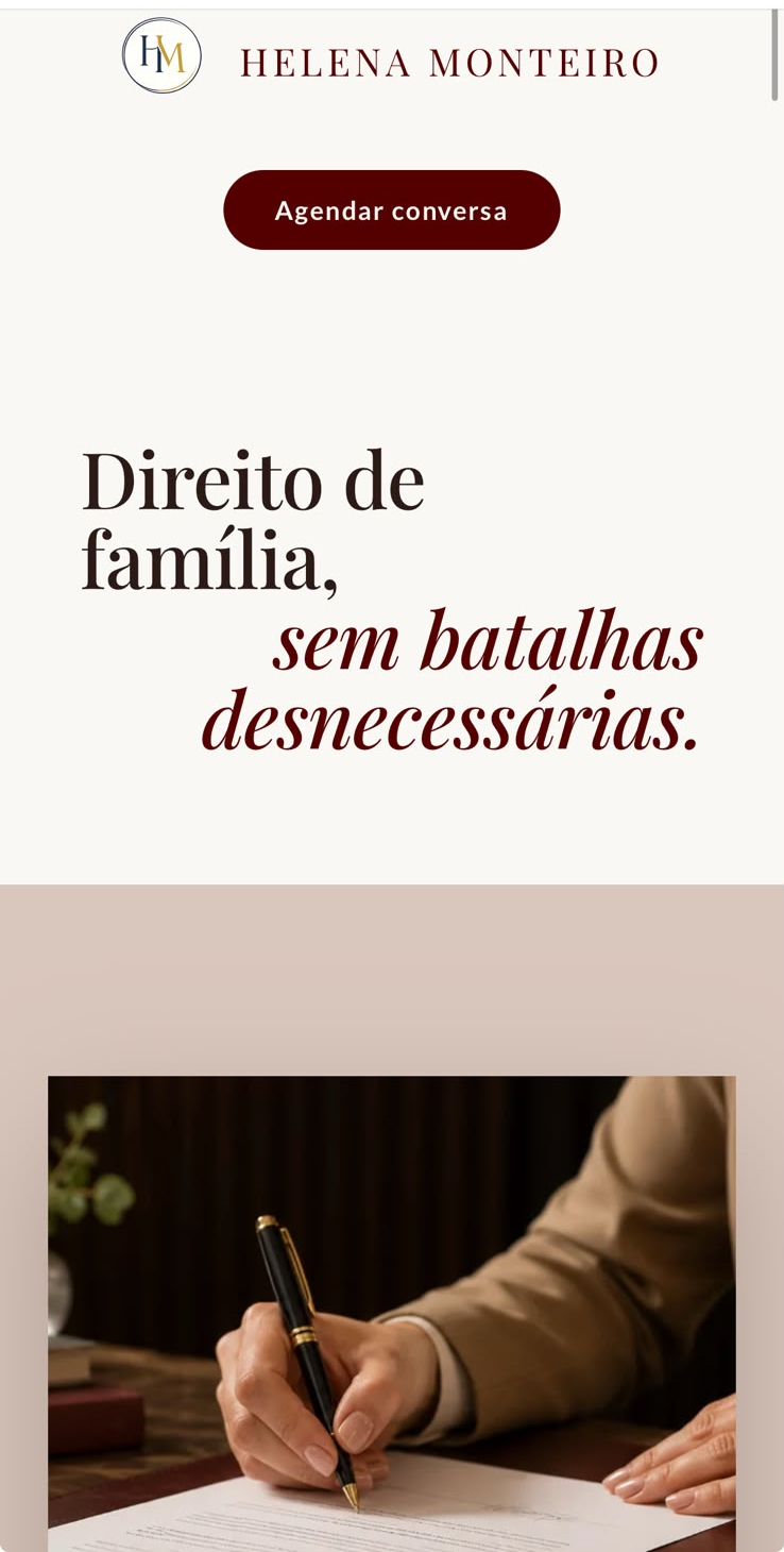 Versão mobile do hero