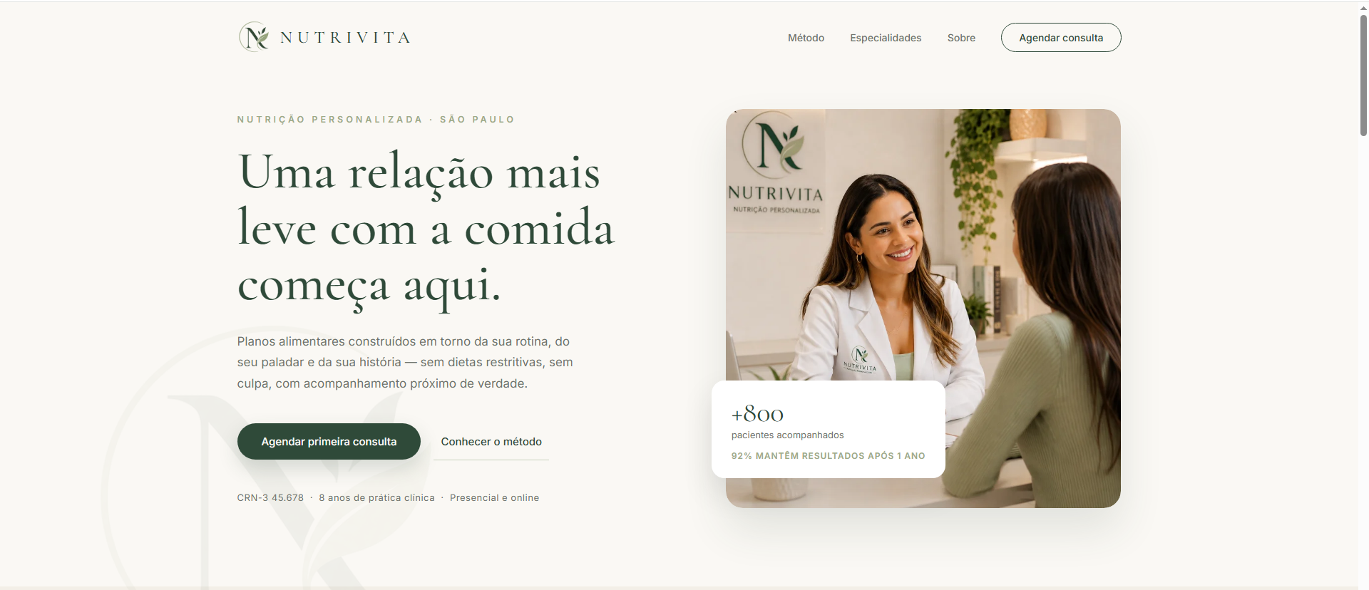 Hero da landing NutriVita